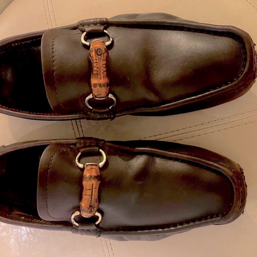 Gucci Brown Leather Driver Bamboo Horsebit, size 42 - Picture 2 of 15
